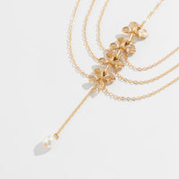 Thumbnail for Chic Layered Textured Flower Pearl Charm Elastic Thigh Leg Chain