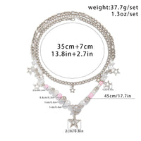 Thumbnail for Chic Layered Toggle Clasp Star Tassel Pearl Crystal Chain Necklace Set