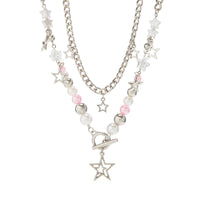 Thumbnail for Chic Layered Toggle Clasp Star Tassel Pearl Crystal Chain Necklace Set