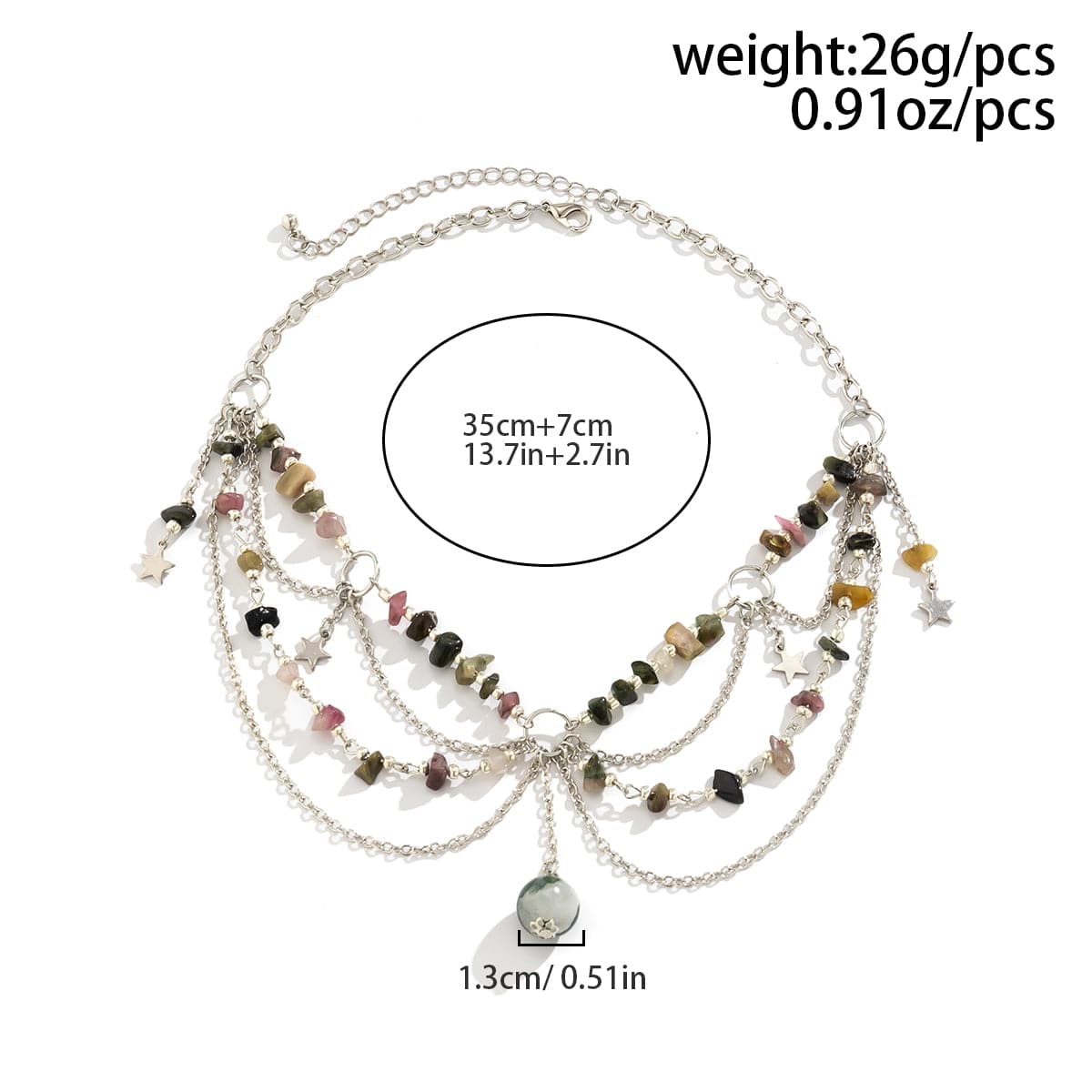 Chic Layered Turquoise Stone Tassel Necklace - ArtGalleryZen