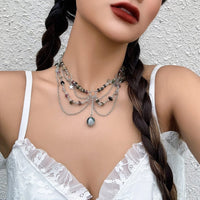 Thumbnail for Chic Layered Turquoise Stone Tassel Necklace - ArtGalleryZen