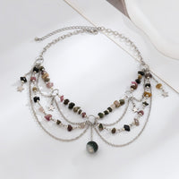 Thumbnail for Chic Layered Turquoise Stone Tassel Necklace - ArtGalleryZen