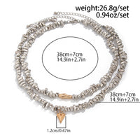 Thumbnail for Chic Layered Two Tone Heart Charm Irregular Beaded Choker Necklace Set - ArtGalleryZen