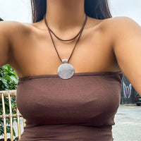 Thumbnail for Chic Layered Velvet Large Round Pendant Necklace - ArtGalleryZen