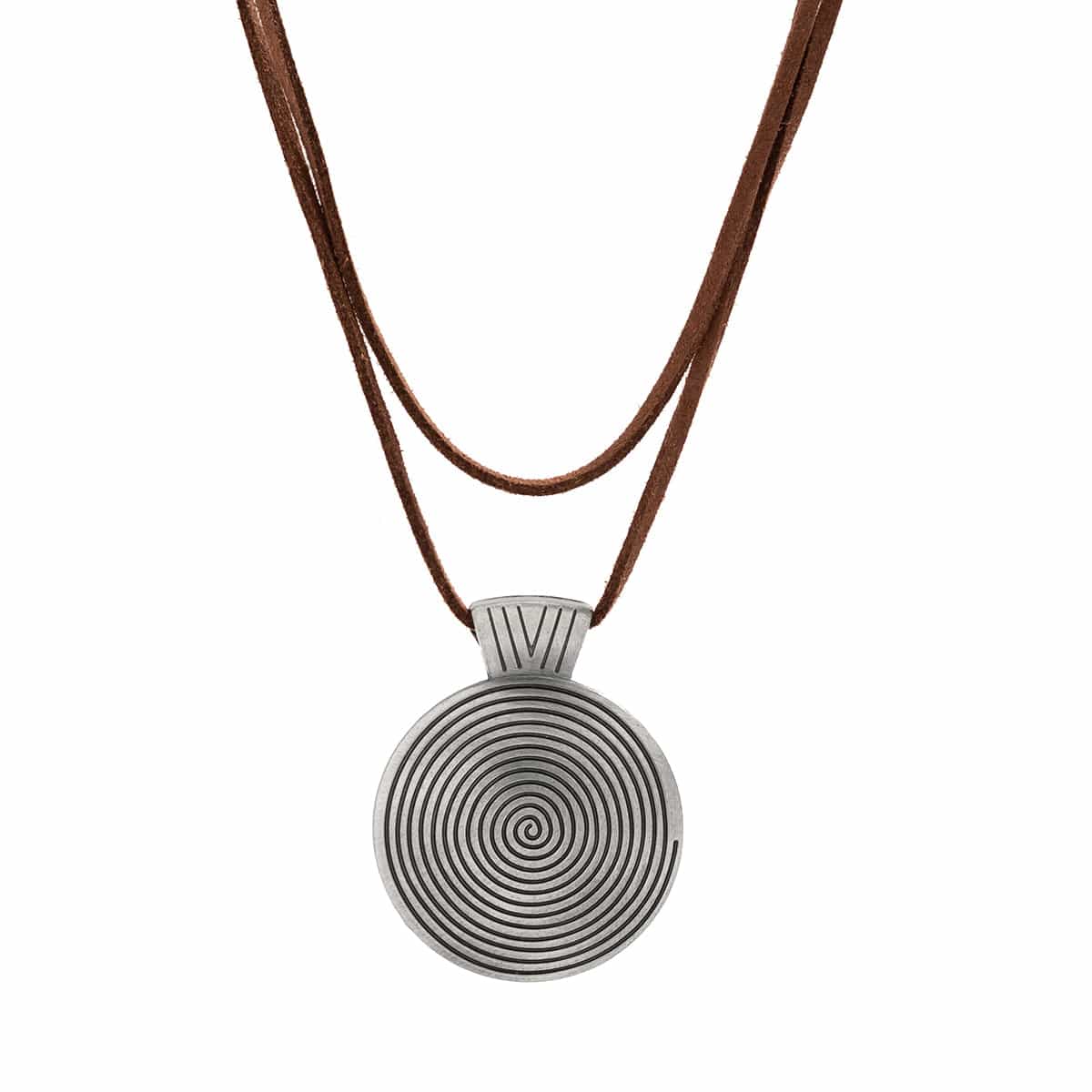 Chic Layered Velvet Large Round Pendant Necklace - ArtGalleryZen