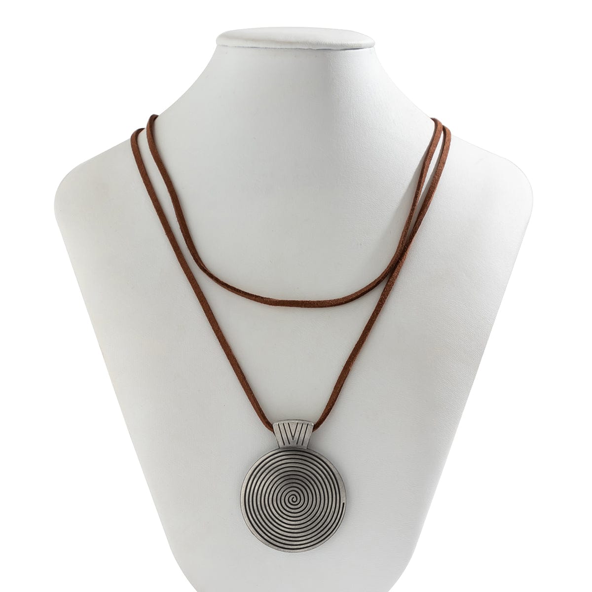 Chic Layered Velvet Large Round Pendant Necklace - ArtGalleryZen