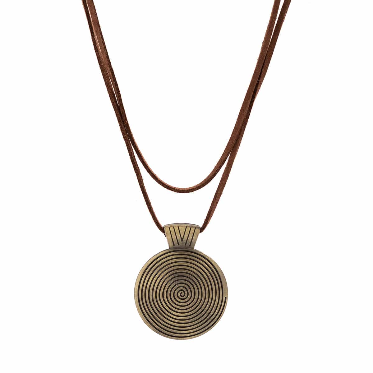 Chic Layered Velvet Large Round Pendant Necklace - ArtGalleryZen