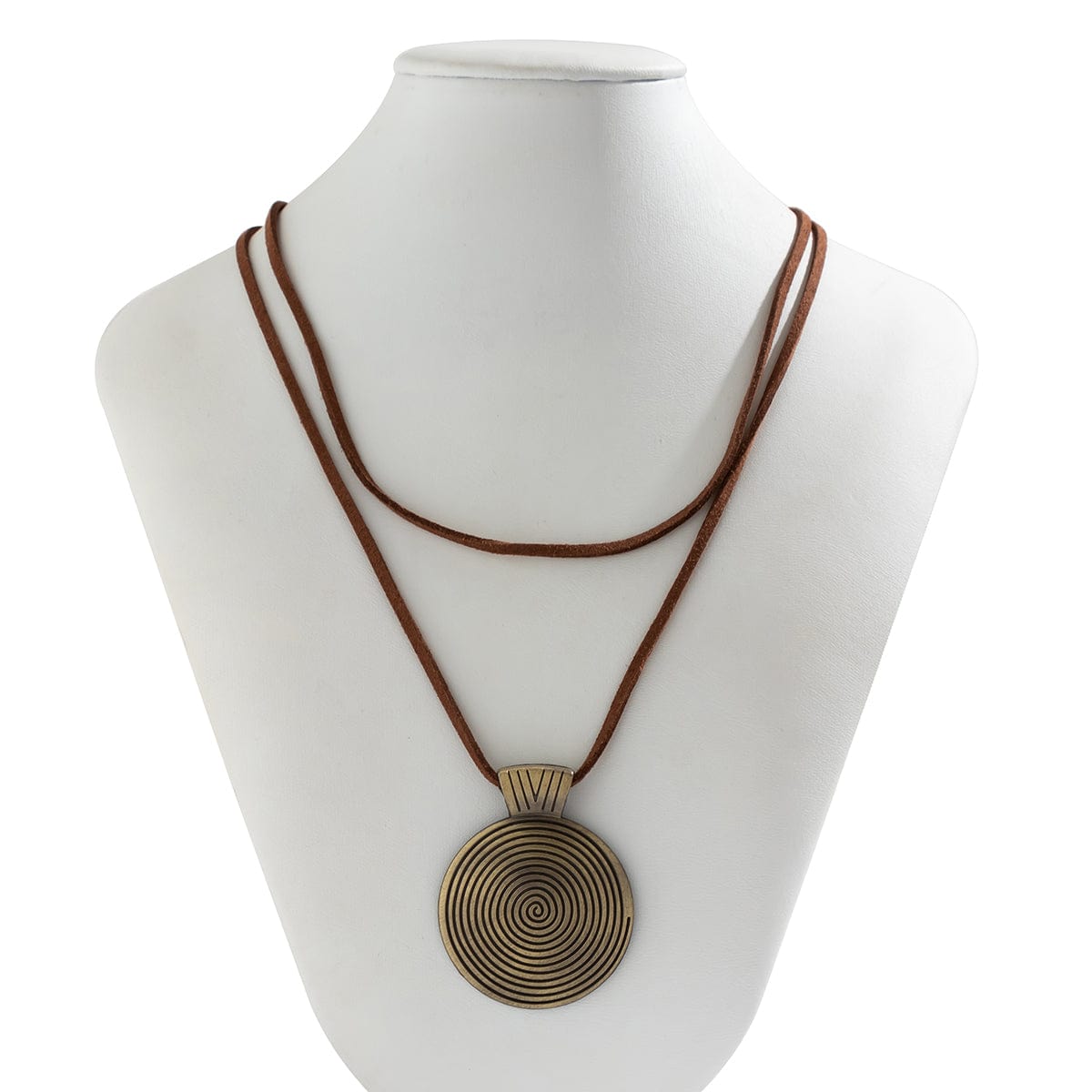 Chic Layered Velvet Large Round Pendant Necklace - ArtGalleryZen