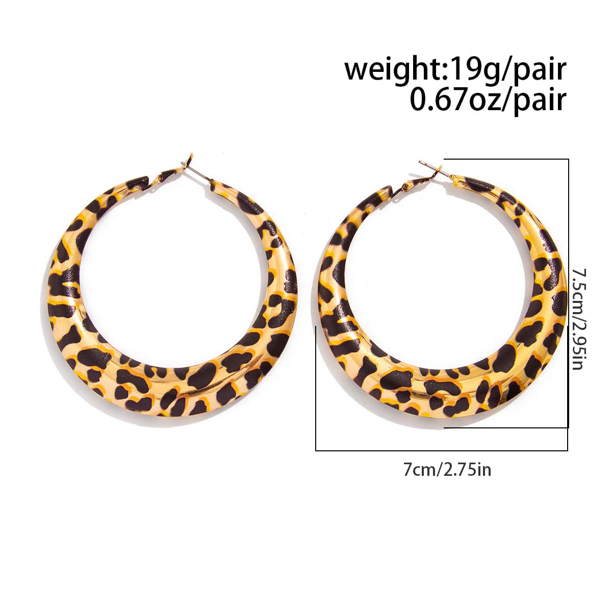 Chic Leopard Pattern Chunky Hoop Earrings - ArtGalleryZen