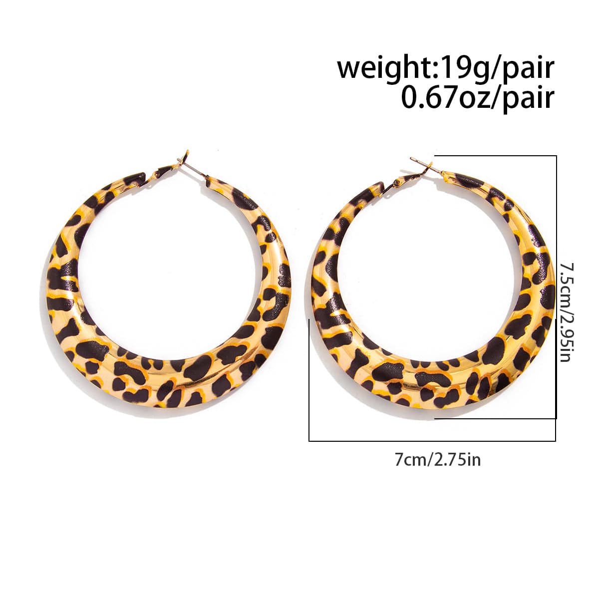 Chic Leopard Pattern Chunky Hoop Earrings