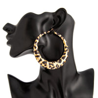 Thumbnail for Chic Leopard Pattern Chunky Hoop Earrings