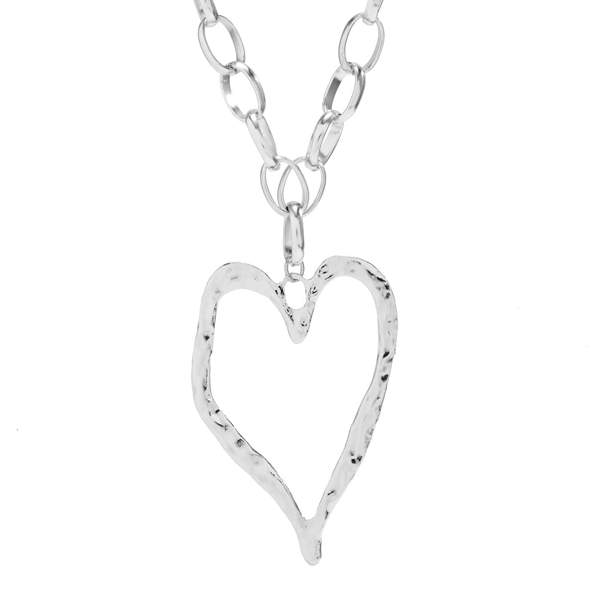 Chic Liquid Heart Pendant Cable Chain Necklace - ArtGalleryZen
