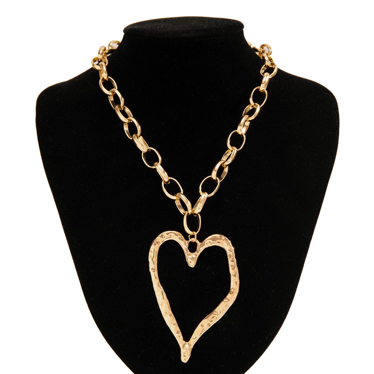 Chic Liquid Heart Pendant Cable Chain Necklace - ArtGalleryZen