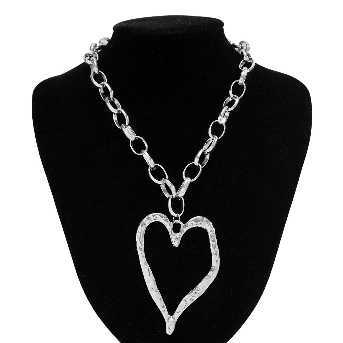 Chic Liquid Heart Pendant Cable Chain Necklace - ArtGalleryZen