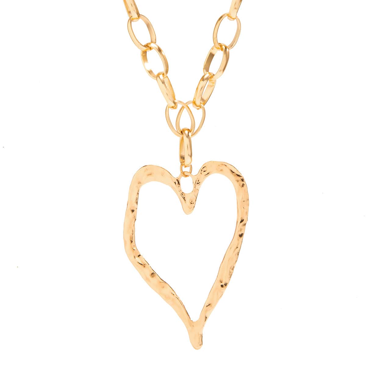 Chic Liquid Heart Pendant Cable Chain Necklace - ArtGalleryZen