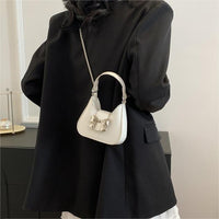 Thumbnail for Chic Metallic Bowknot Leather Shoulder Crossbody Bag