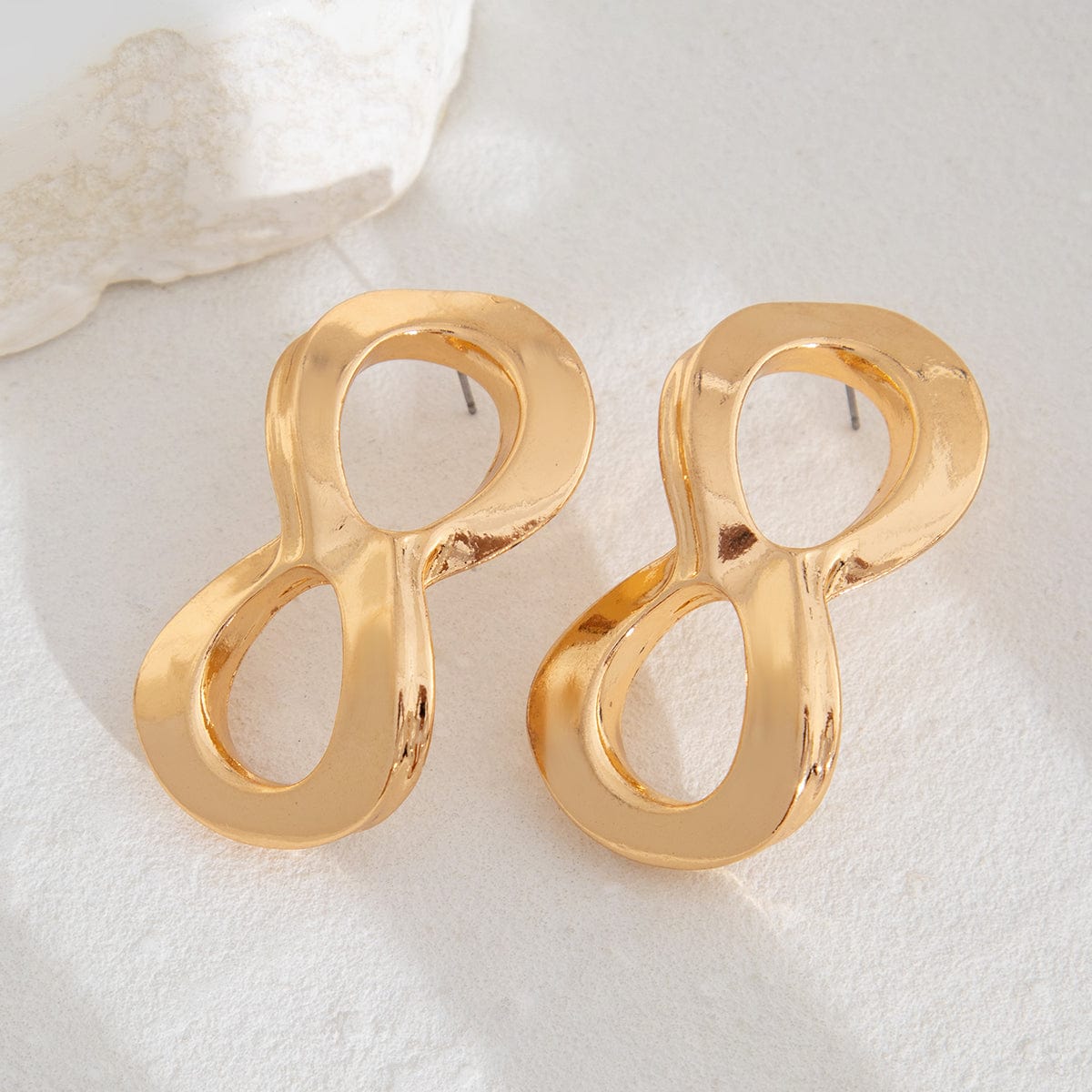 Chic Metallic Infinity Symbol Stud Earrings