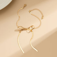 Thumbnail for Chic Minimalist Bowknot Herringbone Chain Anklet