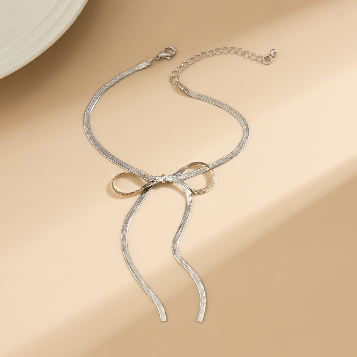 Chic Minimalist Bowknot Herringbone Chain Anklet