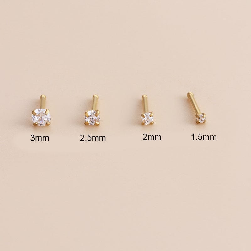 Chic Minimalist Cubic Zirconia Stainless Steel Nose Piercing Nose Stud - ArtGalleryZen