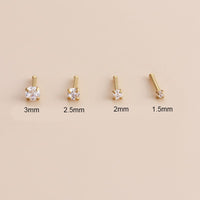 Thumbnail for Chic Minimalist Cubic Zirconia Stainless Steel Nose Piercing Nose Stud - ArtGalleryZen
