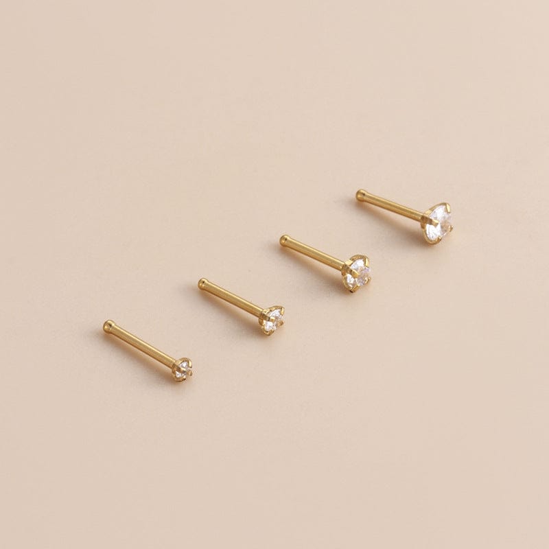Chic Minimalist Cubic Zirconia Stainless Steel Nose Piercing Nose Stud - ArtGalleryZen
