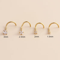 Thumbnail for Chic Minimalist Cubic Zirconia Stainless Steel Nose Piercing Nose Stud - ArtGalleryZen
