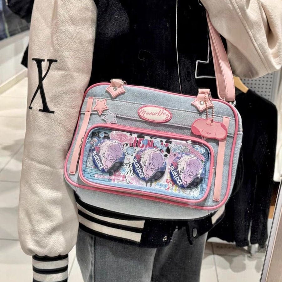 Chic MomoDog Denim Shoulder Bag - ArtGalleryZen