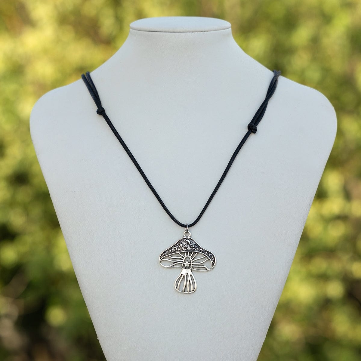 Chic Mushroom Wax Cord String Necklace - ArtGalleryZen