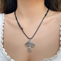 Thumbnail for Chic Mushroom Wax Cord String Necklace - ArtGalleryZen