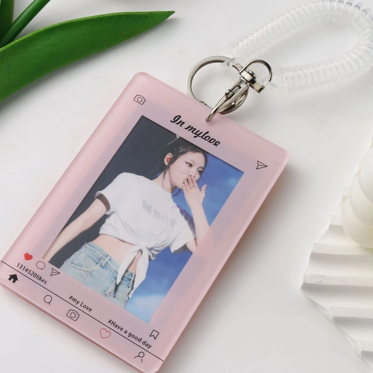 Chic My Love Kpop Keychain Acrylic Photocard Holder - ArtGalleryZen