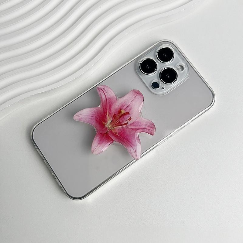 Chic Orchid Flower Acrylic Foldable Phone Grip Phone Stand - ArtGalleryZen