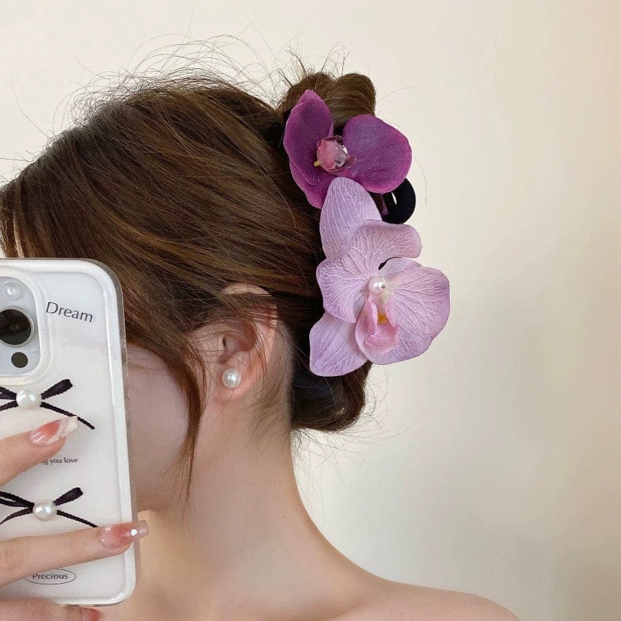 Chic Orchid Flower Claw Clip Hair Clip - ArtGalleryZen