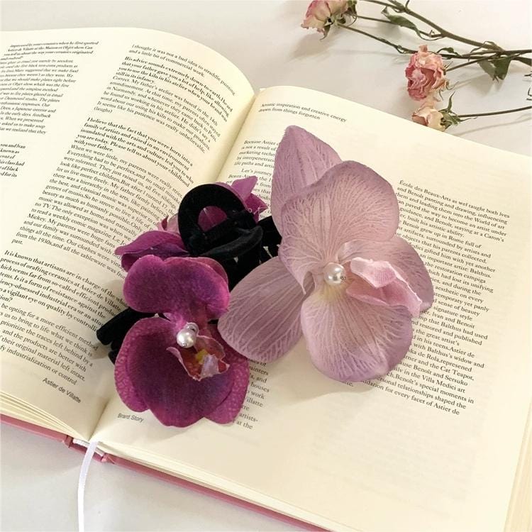 Chic Orchid Flower Claw Clip Hair Clip - ArtGalleryZen