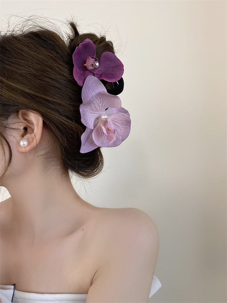 Chic Orchid Flower Claw Clip Hair Clip - ArtGalleryZen
