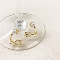 Thumbnail for Chic Pearl Charm Opal Tulip Earrings - ArtGalleryZen