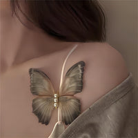 Thumbnail for Chic Pearl Charm Sheer Mesh Butterfly Hair Clip - ArtGalleryZen