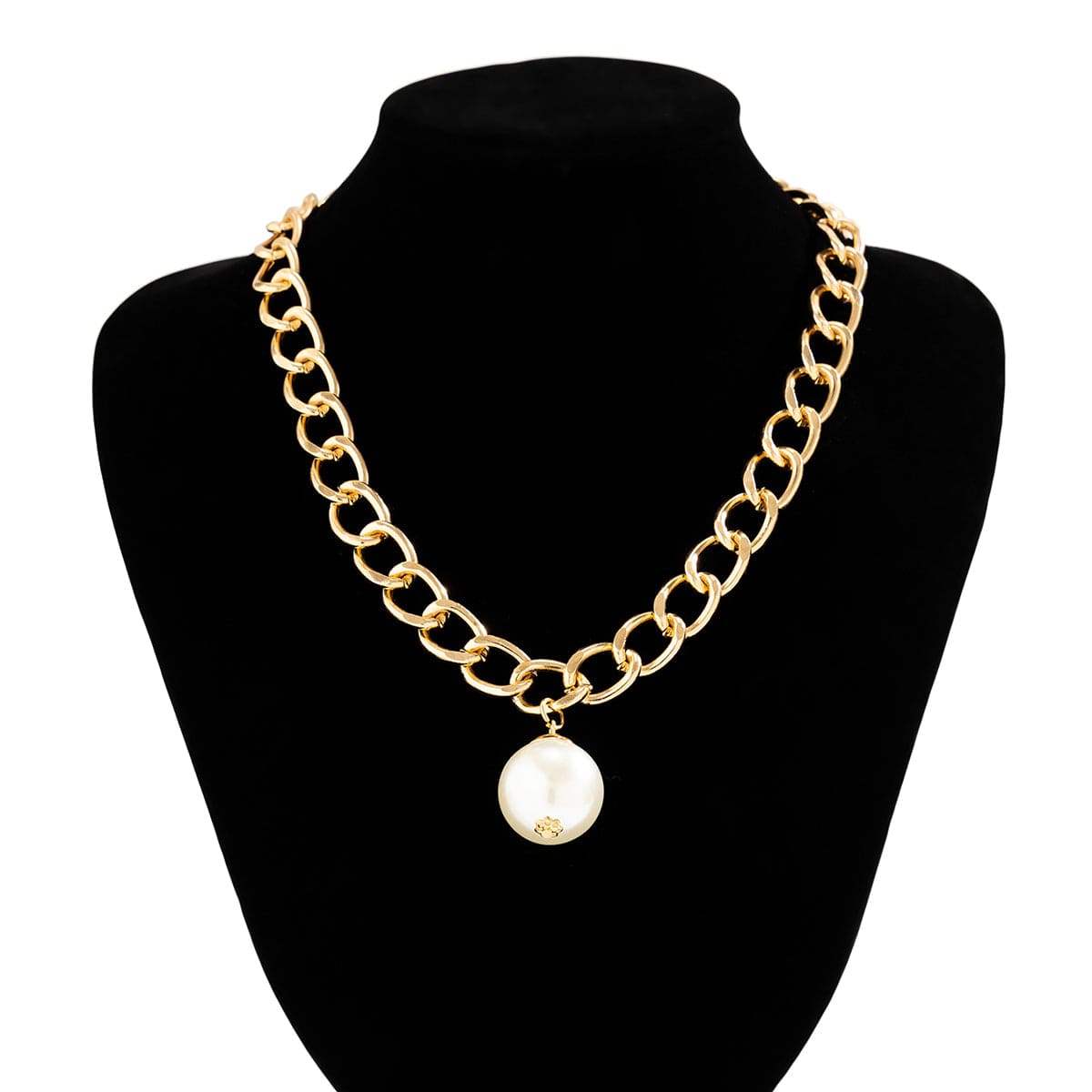 Chic Dangling Pearl Curb Chain Necklace - ArtGalleryZen