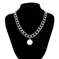 Thumbnail for Chic Dangling Pearl Curb Chain Necklace - ArtGalleryZen