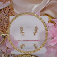 Thumbnail for Chic Pearl Inlaid Crystal Tulip Earrings - ArtGalleryZen