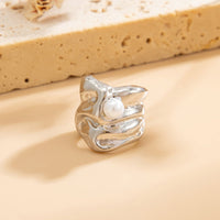 Thumbnail for Chic Pearl Inlaid Pleated Ear Wrap Earring - ArtGalleryZen