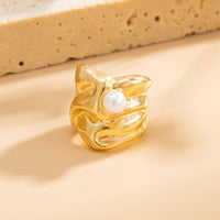 Thumbnail for Chic Pearl Inlaid Pleated Ear Wrap Earring - ArtGalleryZen