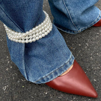 Thumbnail for Chic Pearl Long Chain Anklet - ArtGalleryZen