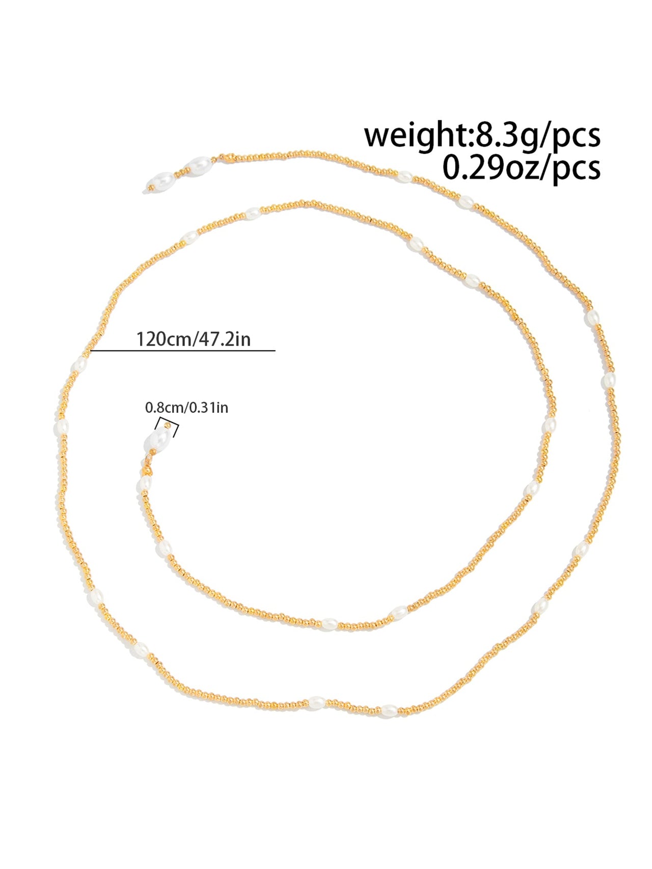 Chic Pearl Square Beaded Long Chain Necklace - ArtGalleryZen