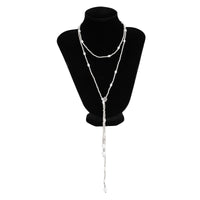 Thumbnail for Chic Pearl Square Beaded Long Chain Necklace - ArtGalleryZen