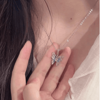 Thumbnail for Chic Pink Blue Gradient Enamel Butterfly Necklace - ArtGalleryZen