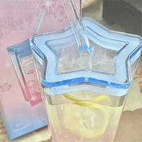 Thumbnail for Chic Pink Blue Gradient Lucky Star Crystal Cup - ArtGalleryZen