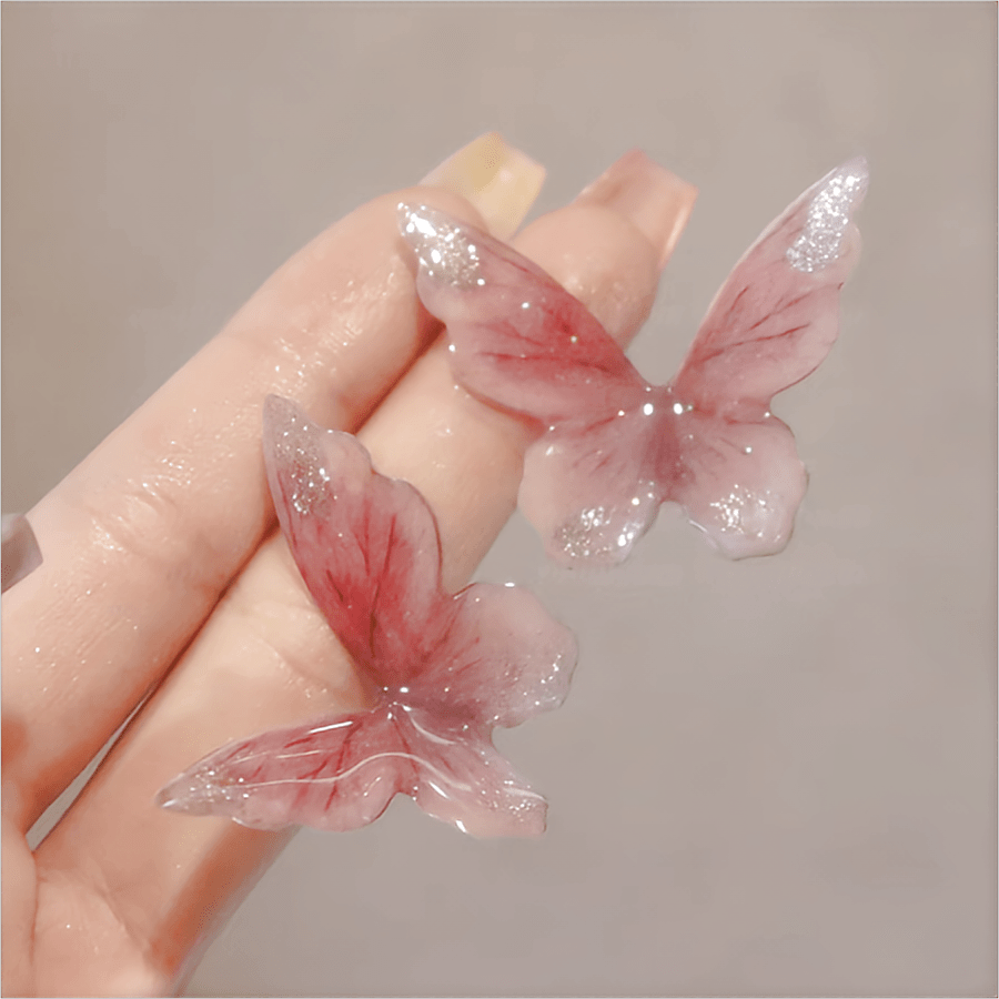 Chic Pink Butterfly Dangle Earrings - ArtGalleryZen