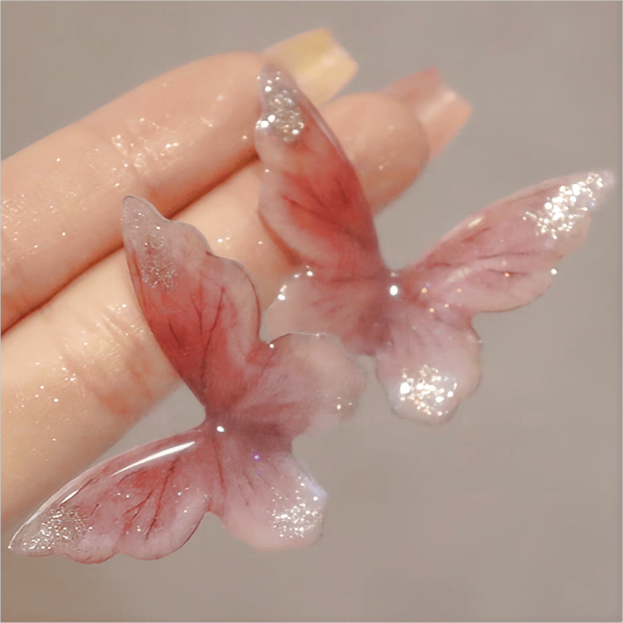 Chic Pink Butterfly Dangle Earrings - ArtGalleryZen