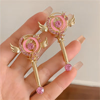Thumbnail for Chic Pink CZ Inlaid Sailor Moon Hair Clip - ArtGalleryZen